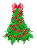 Albero del nuovo anno e di Natale Decorato per le feste attilli Buon Natale royalty illustrazione gratis Albero del nuovo anno e di Natale Decorato per le feste attilli Buon Natale royalty illustrazione gratis