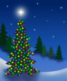 Albero di notte di Natale illustrazione vettoriale Albero di notte di Natale illustrazione vettoriale