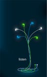 Albero Multi-colored dalle cuffie illustrazione di stock Albero Multi-colored dalle cuffie illustrazione di stock