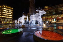 Alci di Natale fatti di luce Immagine Stock Libera da Diritti Alci di Natale fatti di luce Immagine Stock Libera da Diritti