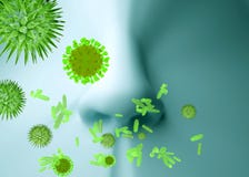 Alergia do pólen/febre de feno infecção da gripe ilustração stock Alergia do pólen/febre de feno infecção da gripe ilustração stock