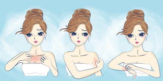 Alergias de la piel de las muchachas de la historieta stock de ilustración Alergias de la piel de las muchachas de la historieta stock de ilustración