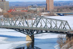 Alexandra Bridge winter view, Ottawa royalty free stock photography Alexandra Bridge winter view, Ottawa royalty free stock photography