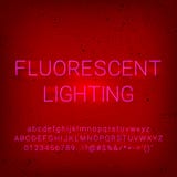 Alfabetneon Fluorescerande stilsort för tända stock illustrationer Alfabetneon Fluorescerande stilsort för tända stock illustrationer