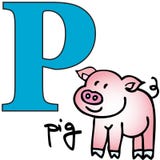 Alfabeto animale P (maiale) Immagine Stock Alfabeto animale P (maiale) Immagine Stock