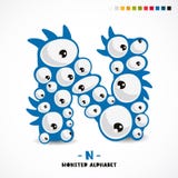 Alfabeto del monstruo Letra N stock de ilustración Alfabeto del monstruo Letra N stock de ilustración