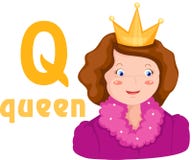 Alfabeto Q con la regina illustrazione di stock Alfabeto Q con la regina illustrazione di stock