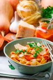 Alfredo pasta sauce with butternut squash, garlic and Parmesan .selective focus royalty free stock image Alfredo pasta sauce with butternut squash, garlic and Parmesan .selective focus royalty free stock image
