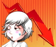 Alguém falhou no investimento e na seta vermelha ilustração royalty free Alguém falhou no investimento e na seta vermelha ilustração royalty free