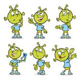 Alien character in various poses stock illustration Alien character in various poses stock illustration