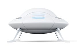 Alien flying object isolated on white background. 3d rendering stock illustration Alien flying object isolated on white background. 3d rendering stock illustration
