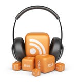 Alimentazione delle notizie dell'audio dei rss. icona 3D royalty illustrazione gratis Alimentazione delle notizie dell'audio dei rss. icona 3D royalty illustrazione gratis