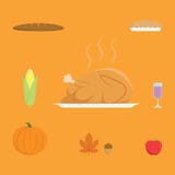 Alimento e bebida para os agradecimentos que dão dias ilustração stock Alimento e bebida para os agradecimentos que dão dias ilustração stock