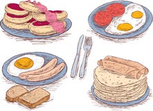 Alimento para um café da manhã ilustração royalty free Alimento para um café da manhã ilustração royalty free