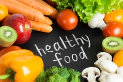 Alimentos frescos saudáveis