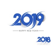 Alinhador longitudinal 2019 do projeto do texto do ano novo feliz ilustração stock Alinhador longitudinal 2019 do projeto do texto do ano novo feliz ilustração stock