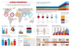 Alkohol trinkt Verbrauch infographics Design stock abbildung Alkohol trinkt Verbrauch infographics Design stock abbildung