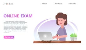 Online testing or exam service concept. stock illustration Online testing or exam service concept. stock illustration