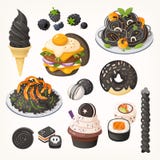 All kinds of black food stock illustration All kinds of black food stock illustration