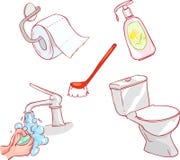 Alle für Toilette und Reinigung stock abbildung Alle für Toilette und Reinigung stock abbildung