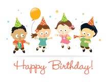 Alles Gute zum Geburtstagkinder lizenzfreie abbildung Alles Gute zum Geburtstagkinder lizenzfreie abbildung