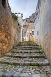 alleyway Sassi van Matera Basilicata Italië stock afbeelding alleyway Sassi van Matera Basilicata Italië stock afbeelding