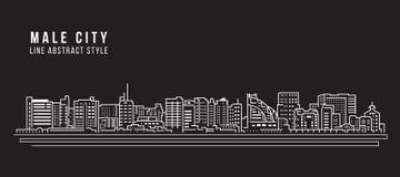 Allineamento dei fabbricati di paesaggio urbano progettazione dell'illustrazione di vettore di arte - città maschio - le Maldive illustrazione di stock Allineamento dei fabbricati di paesaggio urbano progettazione dell'illustrazione di vettore di arte - città maschio - le Maldive illustrazione di stock