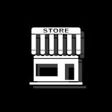 Almacene el plano del icono ilustración del vector Almacene el plano del icono ilustración del vector