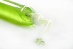 Aloe vera green gel transparent bottle stock photo Aloe vera green gel transparent bottle stock photo