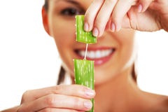 aloevera kvinna arkivbild aloevera kvinna arkivbild