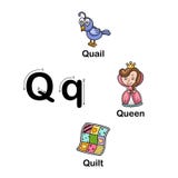 Q Is For Queen. Learn The Alphabet And Spelling. Stock Illustration ...