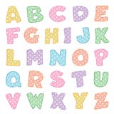 Alphabet, Pastelle mit Tupfen stock abbildung Alphabet, Pastelle mit Tupfen stock abbildung