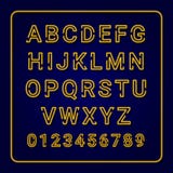 Alphabet Yellow Neon Lamp royalty free illustration Alphabet Yellow Neon Lamp royalty free illustration