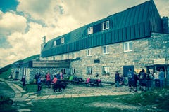 Alpine chalet Chata M.R. Stefanika in Low Tatras, Slovakia royalty free stock photography Alpine chalet Chata M.R. Stefanika in Low Tatras, Slovakia royalty free stock photography