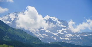 Alpine peaks landskape. Lauterbrunnen, Jungfrau, Bernese highland. Alps, tourism, journey, hiking concept. royalty free stock photo Alpine peaks landskape. Lauterbrunnen, Jungfrau, Bernese highland. Alps, tourism, journey, hiking concept. royalty free stock photo