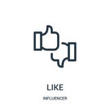 als pictogramvector van influencerinzameling Dunne lijn zoals de vectorillustratie van het overzichtspictogram stock illustratie als pictogramvector van influencerinzameling Dunne lijn zoals de vectorillustratie van het overzichtspictogram stock illustratie