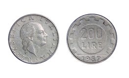 Alte Münze in Italien, 200 Lire 1987 stockbilder Alte Münze in Italien, 200 Lire 1987 stockbilder