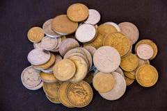 Alte Münzen wiedervereinigt lizenzfreies stockfoto Alte Münzen wiedervereinigt lizenzfreies stockfoto