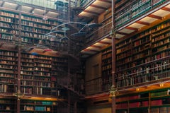 Alter Bibliotheksinnenraum in Rijsmuseum in Amsterdam-Stadt, Holland lizenzfreies stockfoto Alter Bibliotheksinnenraum in Rijsmuseum in Amsterdam-Stadt, Holland lizenzfreies stockfoto