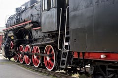 Alter historischer Zug Metalllokomotivbau stockbild Alter historischer Zug Metalllokomotivbau stockbild