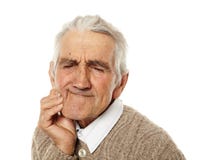 Alter Mann mit Zahnschmerz stockfotografie Alter Mann mit Zahnschmerz stockfotografie