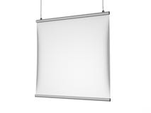 Aluminum snap grip Ceiling Banner poster hanger,Hanging Poster Rails Poster Hanger. 3d render illustration. royalty free illustration Aluminum snap grip Ceiling Banner poster hanger,Hanging Poster Rails Poster Hanger. 3d render illustration. royalty free illustration