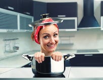Ama de casa sonriente imágenes de archivo libres de regalías Ama de casa sonriente imágenes de archivo libres de regalías