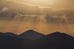 Amazing Dawn Sky Over The Mountains Stock Photo Amazing Dawn Sky Over The Mountains Stock Photo