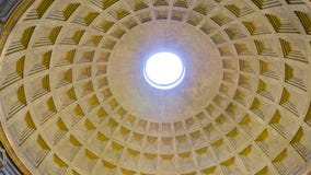 The amazing dome of the Pantheon in Rome stock image The amazing dome of the Pantheon in Rome stock image
