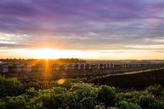 Amazing sunset over farm during peak harvest, late summer stock images Amazing sunset over farm during peak harvest, late summer stock images