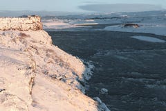 amazing view of cold river and snow-covered landscape royalty free stock image amazing view of cold river and snow-covered landscape royalty free stock image