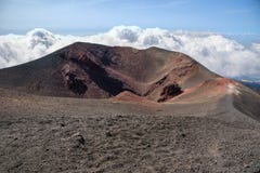 Amazing View Of The Mount Etna Crater Royalty Free Stock Photos