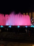 Magic fountain night show - A definite must if you visit Barcelona. stock photos Magic fountain night show - A definite must if you visit Barcelona. stock photos