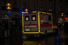 Ambulance parked during medical emergency stock photo Ambulance parked during medical emergency stock photo